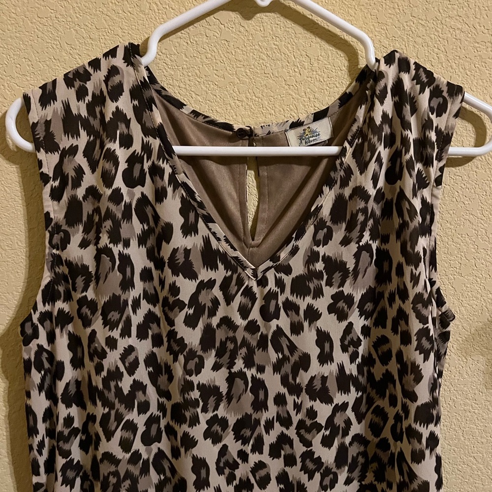 Size M Turquoise Haven Leopard Dress